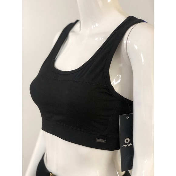 Mono B Womens size S Sports Bra Criss Cross top Royal Blue Black multi straps - Picture 5 of 13